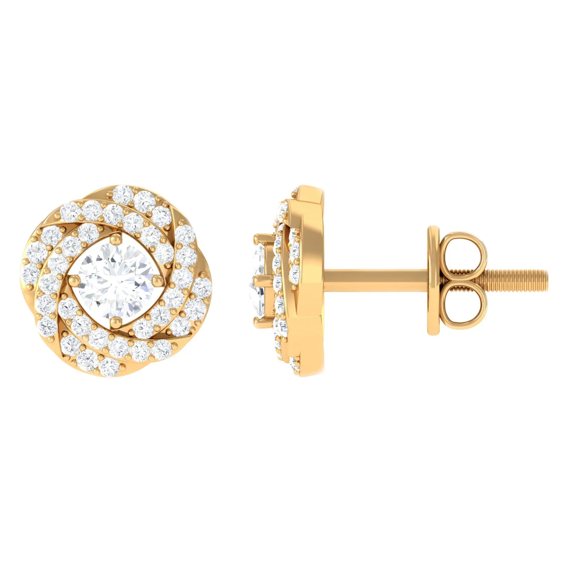 1/2 CT Classic Diamond Swirl Stud Earrings