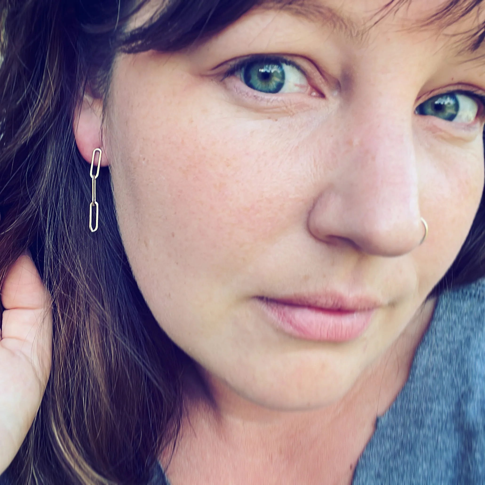 14K Gold-Filled Chain Link Post Earring