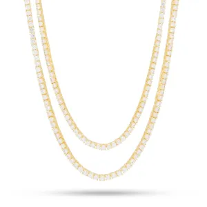 3mm 14K Gold Tennis Choker Set