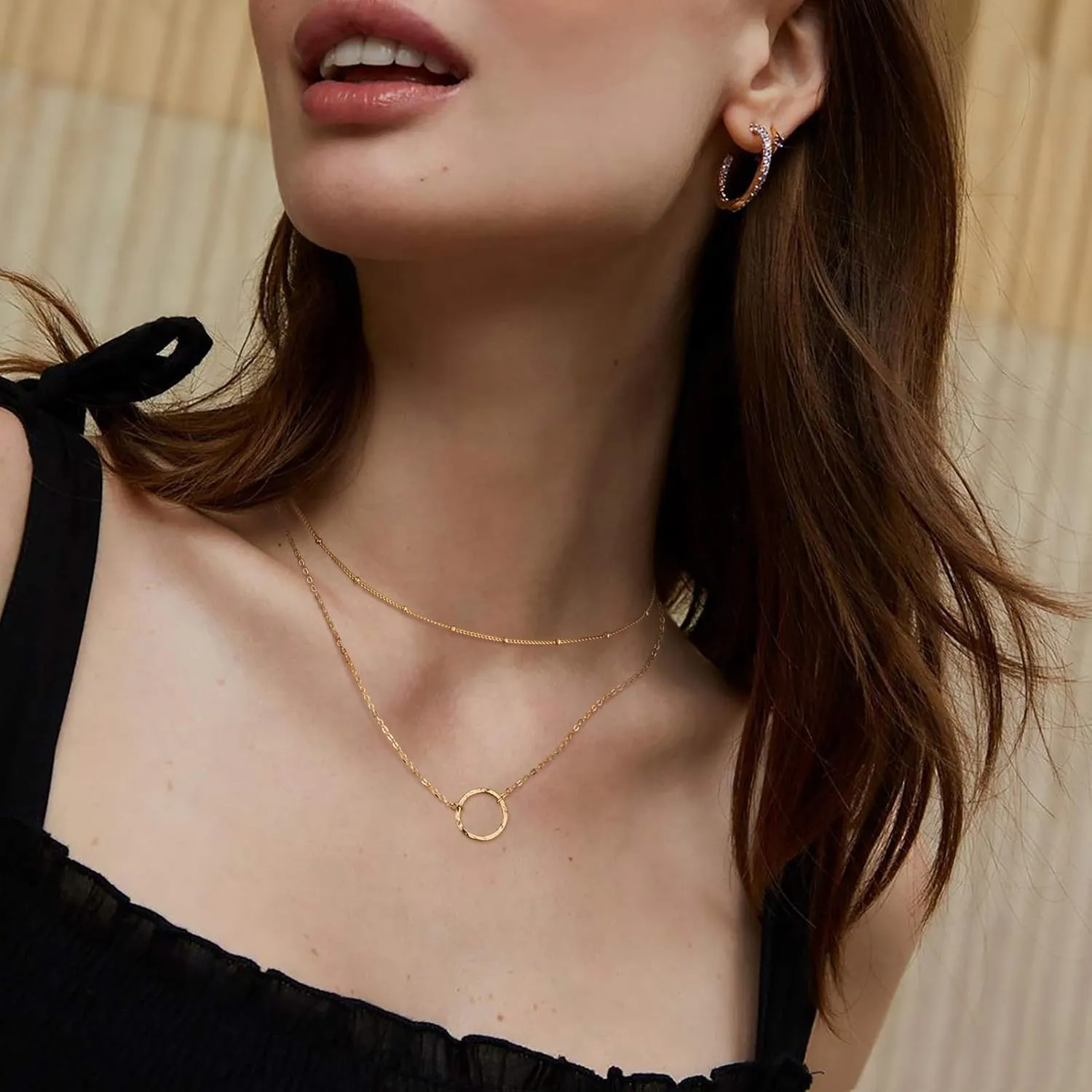 Bemoly Gold Necklace for Women 14K Gold Plated Toggle Chain Necklace Trendy Diamond-Cut Cuban Link Curb Chain Choker Necklaces Red Cubic Zirconia Necklace Jewelry for Women