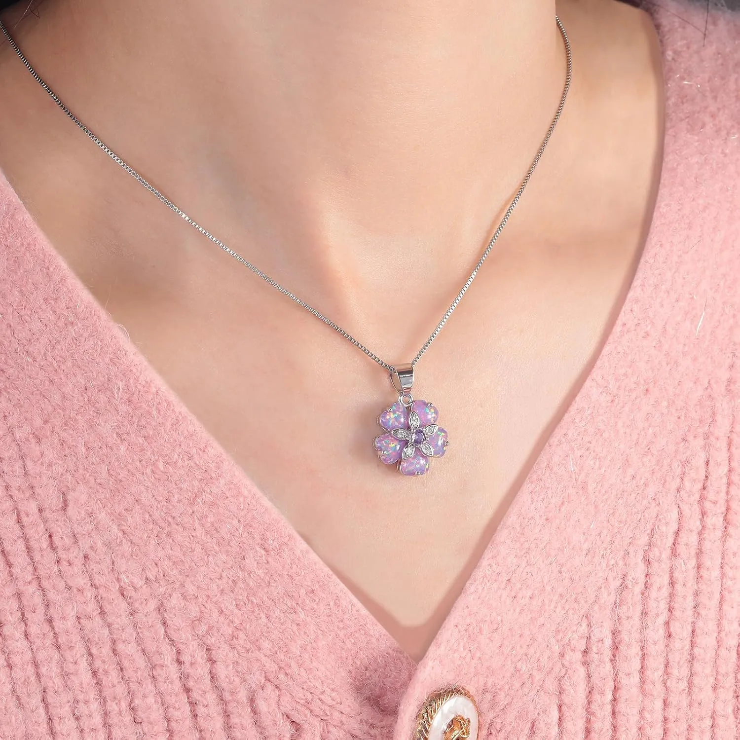 CiNily Opal Pendant Necklace Gold Plated Opal Jewelry Gifts for Women Girls Gemstone Necklaces
