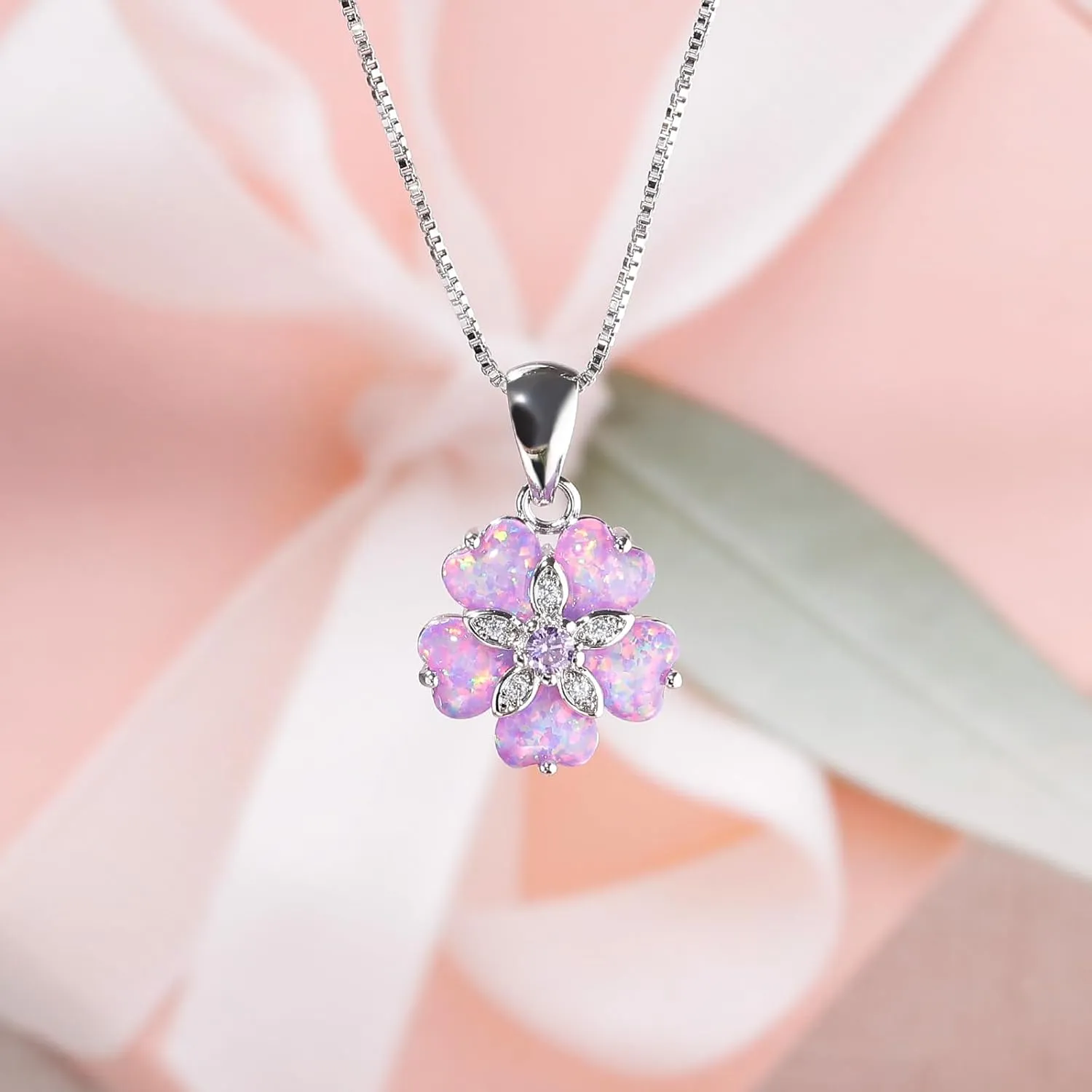 CiNily Opal Pendant Necklace Gold Plated Opal Jewelry Gifts for Women Girls Gemstone Necklaces
