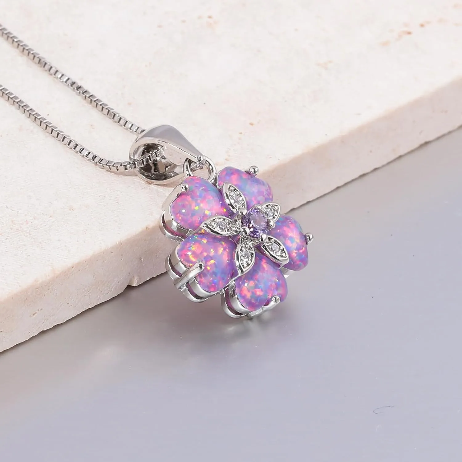 CiNily Opal Pendant Necklace Gold Plated Opal Jewelry Gifts for Women Girls Gemstone Necklaces