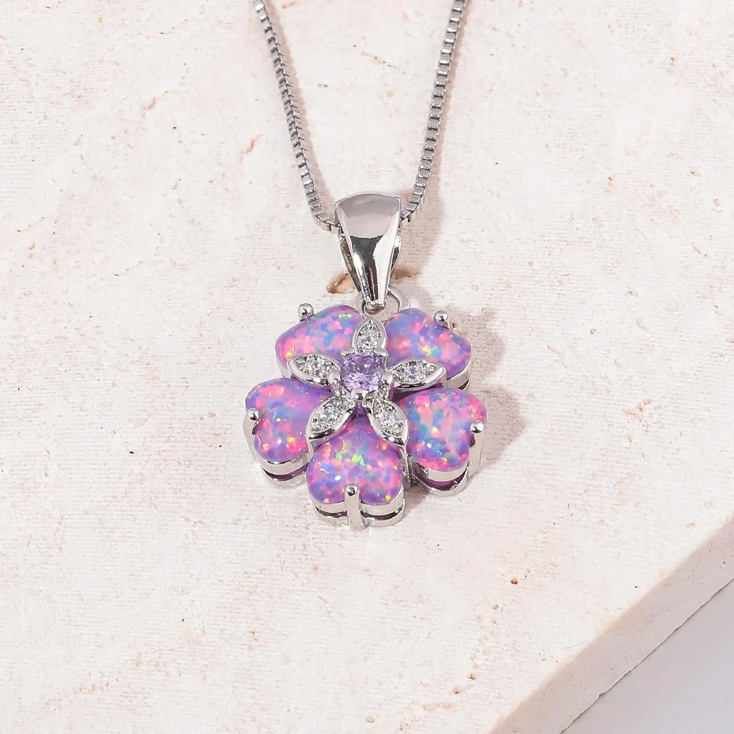 CiNily Opal Pendant Necklace Gold Plated Opal Jewelry Gifts for Women Girls Gemstone Necklaces