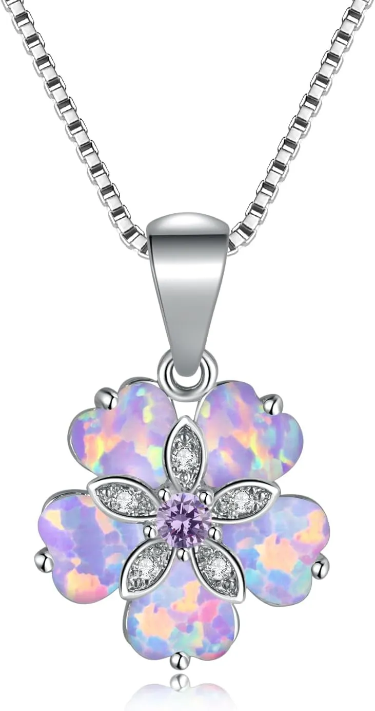 CiNily Opal Pendant Necklace Gold Plated Opal Jewelry Gifts for Women Girls Gemstone Necklaces