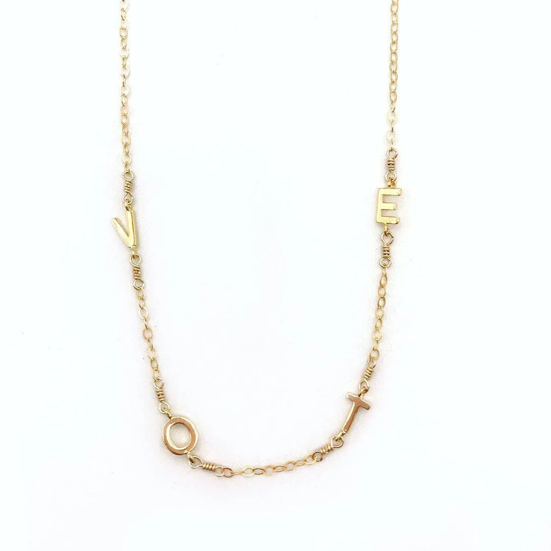 Floating VOTE Necklace