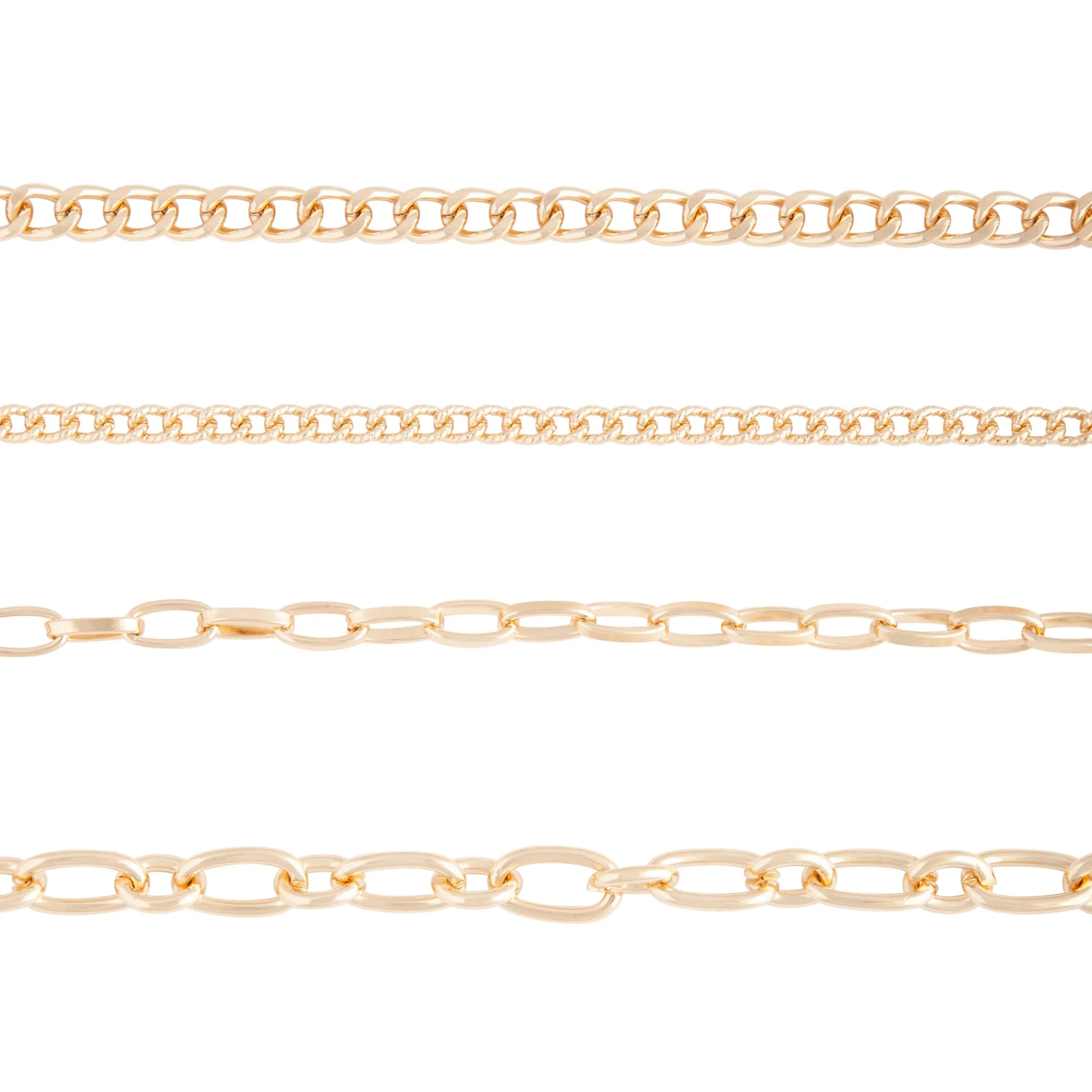Gold Multi Chain Link Choker Pack