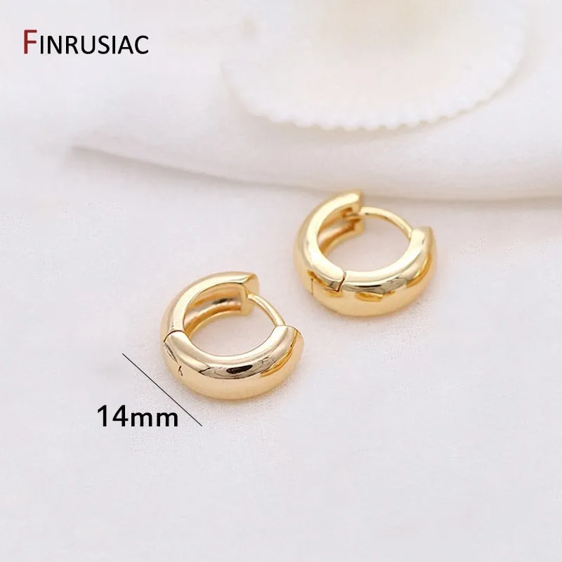 Gold Plated Circular Hoop Earrings for Women by FINRUSIA