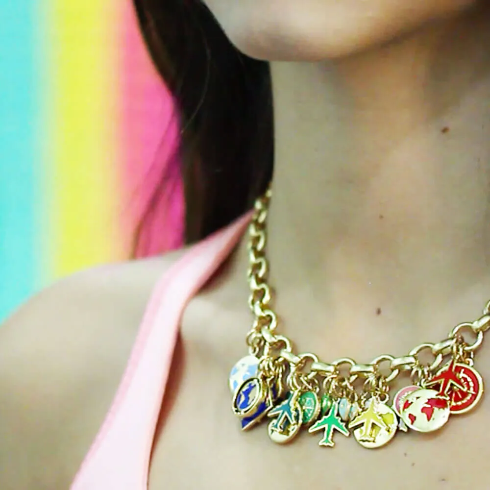 Infinity Link Charm Necklace, Gold