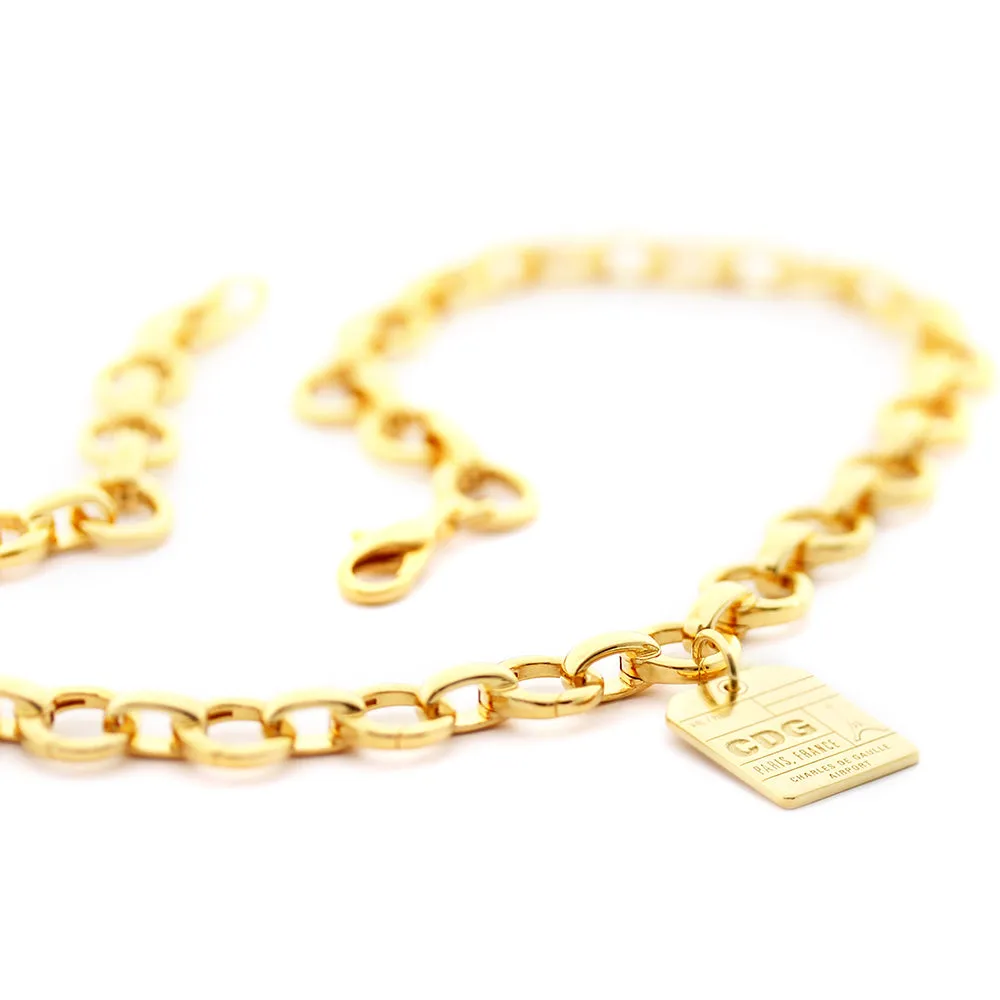 Infinity Link Charm Necklace, Gold