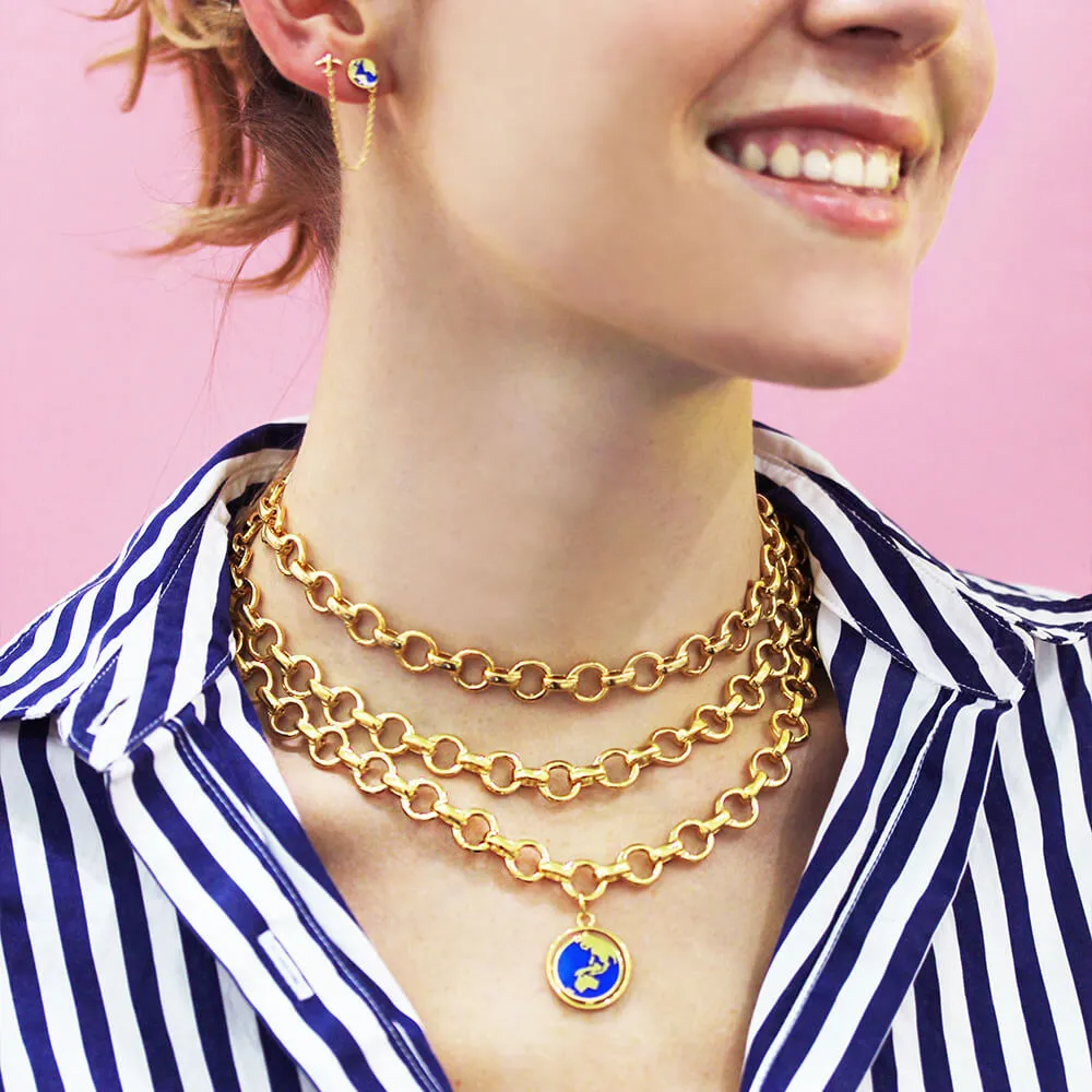 Infinity Link Charm Necklace, Gold