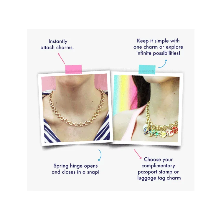 Infinity Link Charm Necklace, Gold