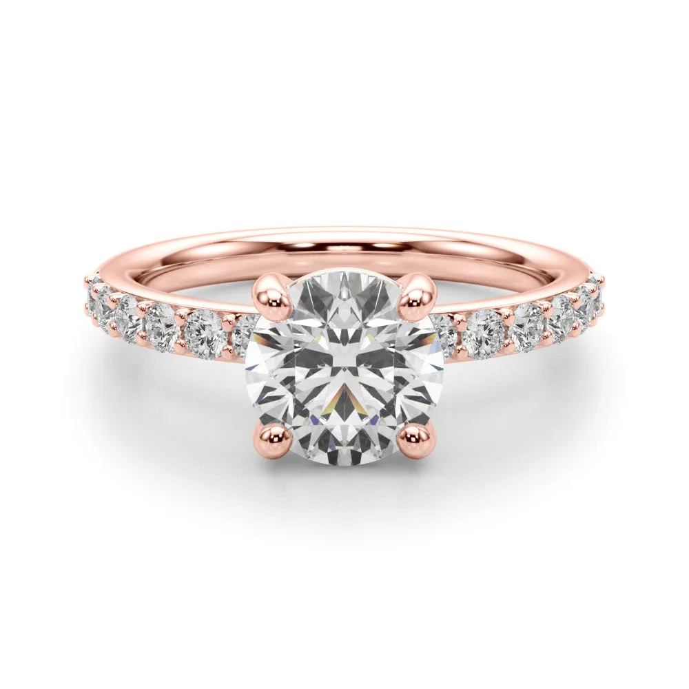 Ladies Round Side Stones Engagement Ring 51277