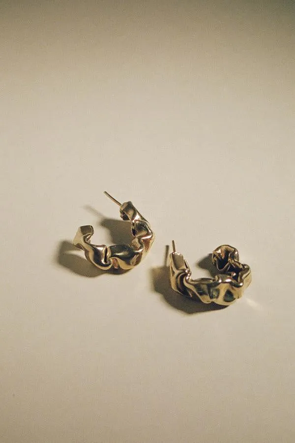 Large Catana Hoops - Gold Plated