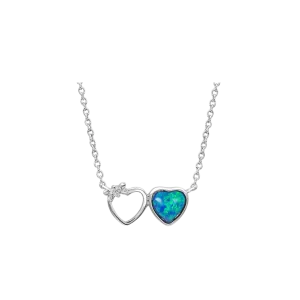 Montana Women's Silversmiths Mirrored Heart Opal Silver One Size Necklace