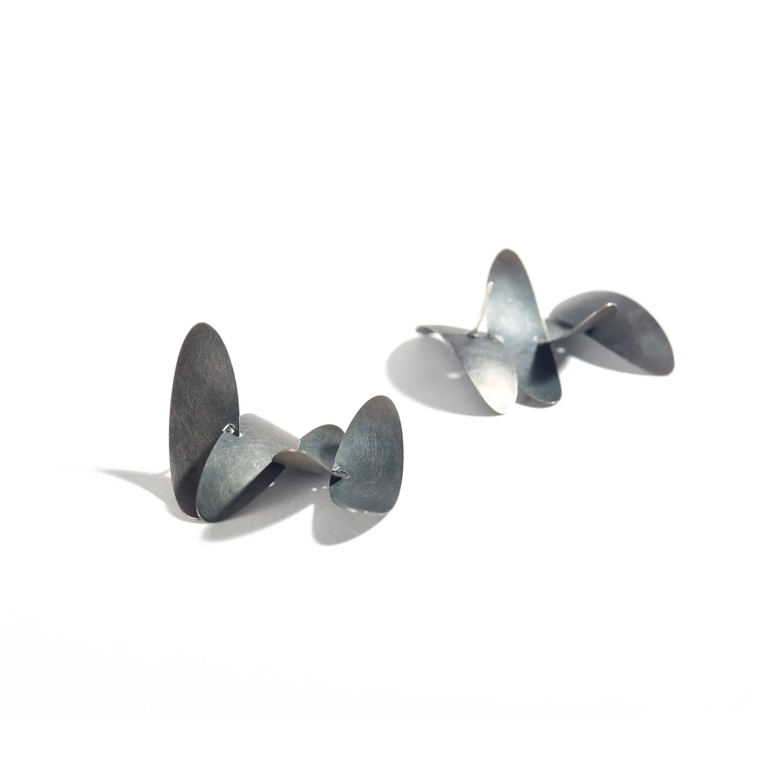 Samoa Large Oxidized Silver Earrings