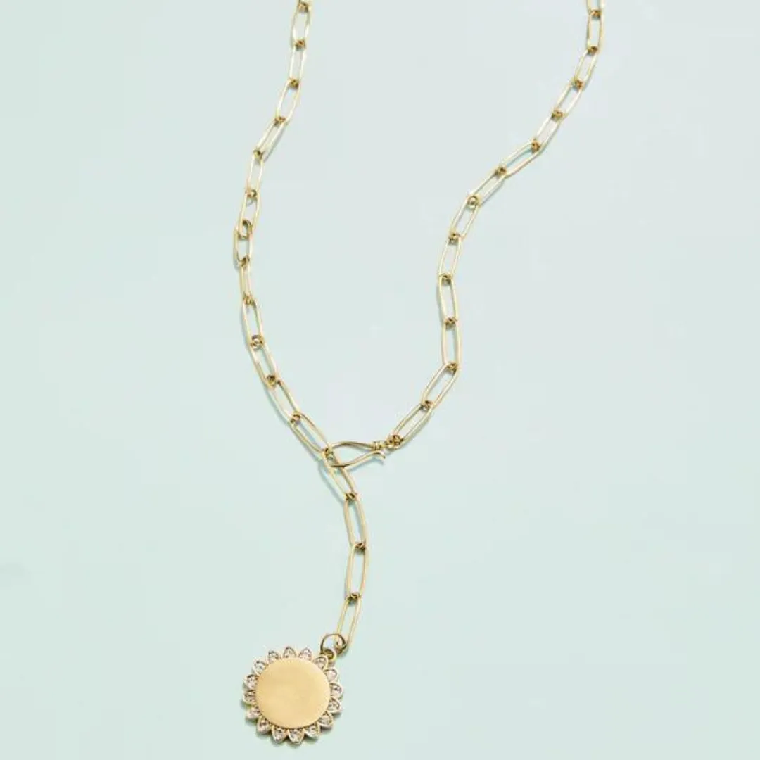 Spartina Splash Flower Drop Medallion Necklace