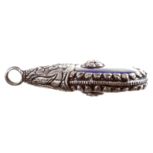 Sterling Silver Natural Gemstones Lapis Pendant FJSVP2063
