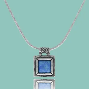 Sterling Silver necklace gift for her with Blue Opal and other gemstones