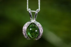 Wishbone Sparkle Silver Marble Pendant with Cremation Ashes